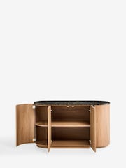 Dark Natural Marble and Wood Effect Nomad Swivel Desk - Image 10 of 14