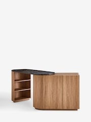 Dark Natural Marble and Wood Effect Nomad Swivel Desk - Image 12 of 14