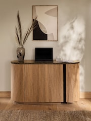 Dark Natural Marble and Wood Effect Nomad Swivel Desk - Image 3 of 14