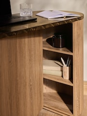 Dark Natural Marble and Wood Effect Nomad Swivel Desk - Image 6 of 14