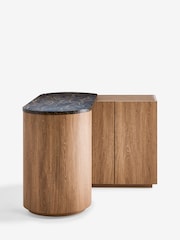 Dark Natural Marble and Wood Effect Nomad Swivel Desk - Image 9 of 14
