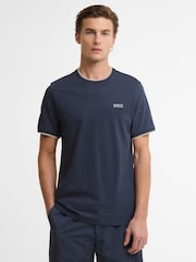 Barbour International Blue Ashmann Tipped T-Shirt - Image 1 of 6