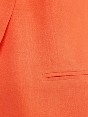 Love & Roses Bright Orange Tailored Linen Look Blazer - Image 5 of 5