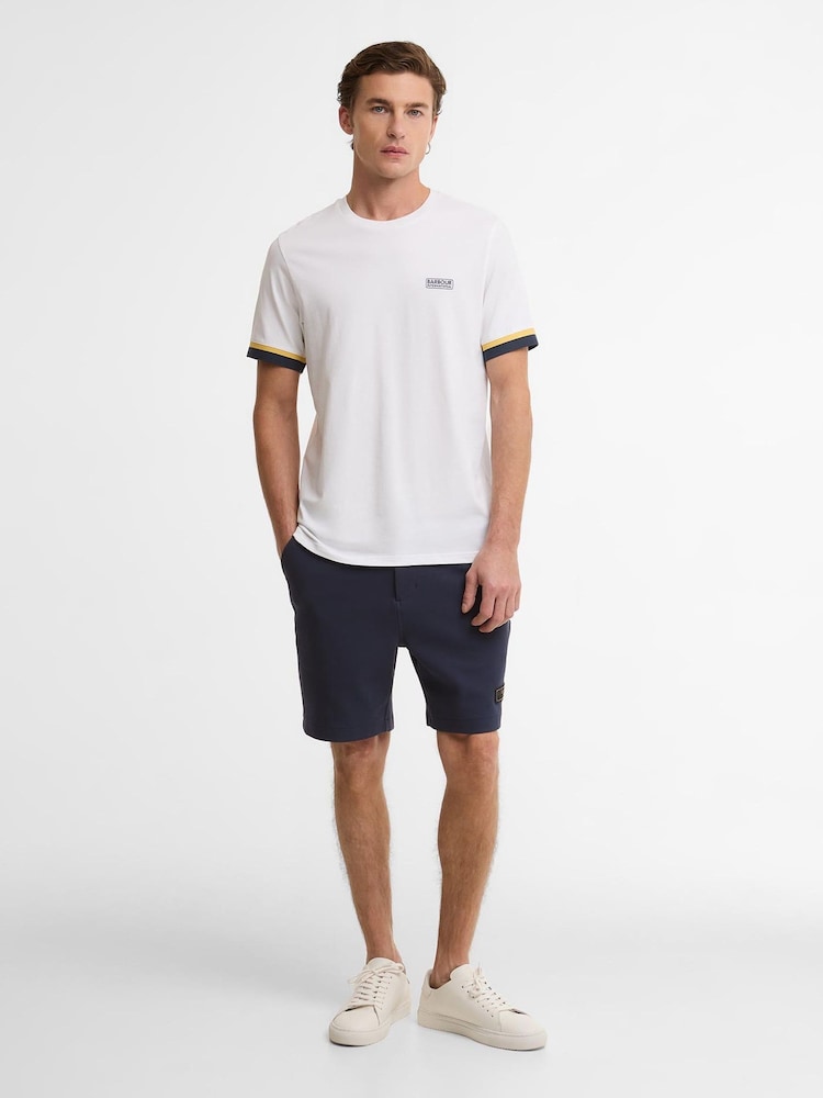 Barbour International White Deep Cuff Evan Tipped T-Shirt - Image 2 of 6 Barbour International White Deep Cuff Evan Tipped T-Shirt - Image 2 of 6