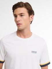 Barbour International White Deep Cuff Evan Tipped T-Shirt - Image 4 of 6