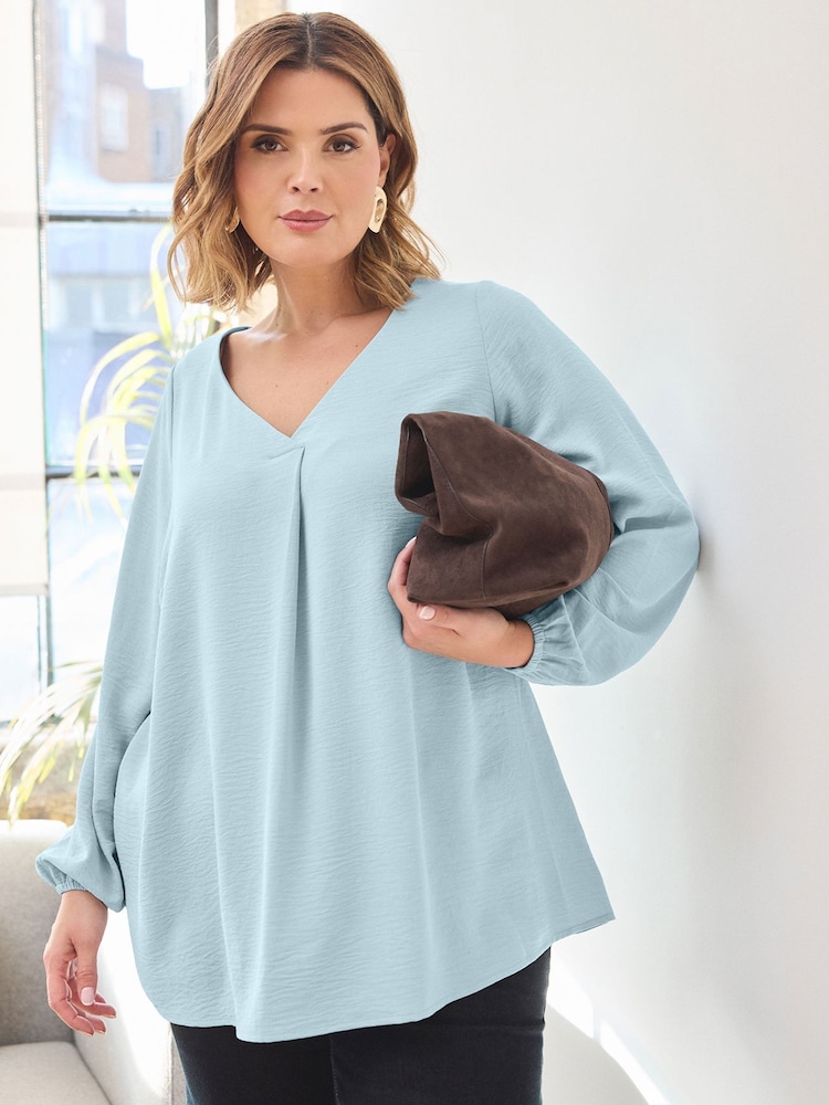 Evans Blue Pleated Swing Top - Image 1 of 2