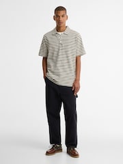 Barbour White Farlam Striped Tailored Polo Shirt - Image 3 of 6