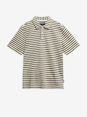 Barbour White Farlam Striped Tailored Polo Shirt - Image 5 of 6