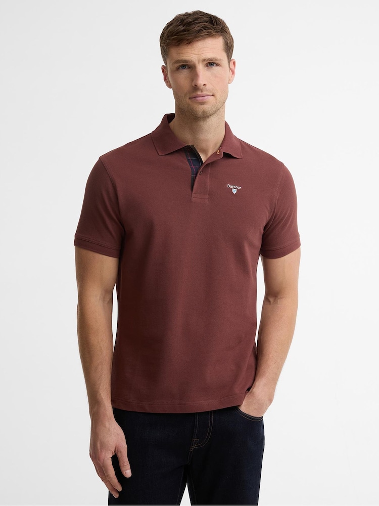 Barbour® Red Short Sleeve Classic Polo Shirt - Image 1 of 6 Barbour® Red Short Sleeve Classic Polo Shirt - Image 1 of 6