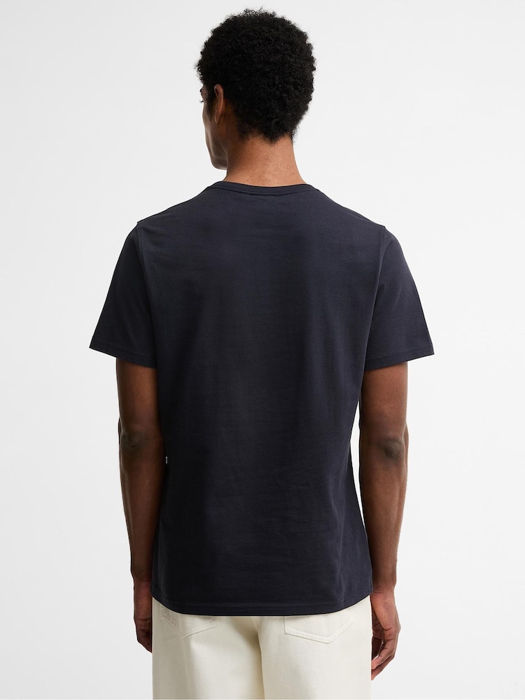Barbour® Blue Moorside Logo Tailored T-Shirt - Image 2 of 6 Barbour® Blue Moorside Logo Tailored T-Shirt - Image 2 of 6