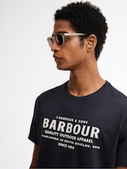 Barbour® Blue Moorside Logo Tailored T-Shirt - Image 4 of 6