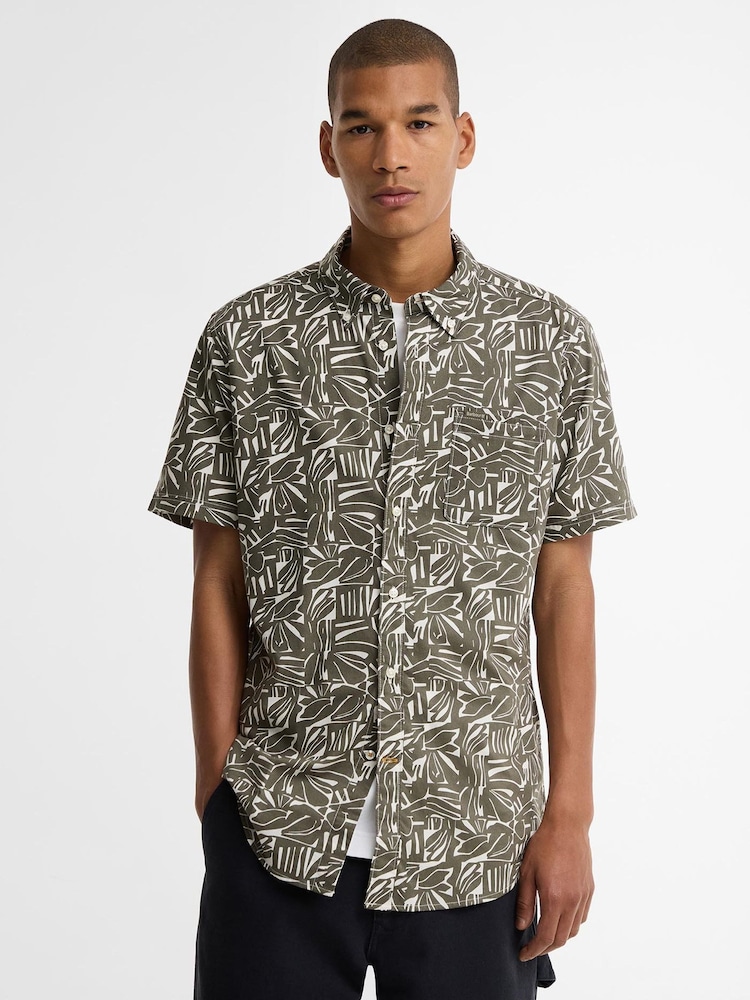 Barbour® Green Orton Printed Short  Sleeve Summmer Shirt - Image 1 of 6