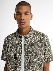 Barbour® Green Orton Printed Short  Sleeve Summmer Shirt - Image 4 of 6