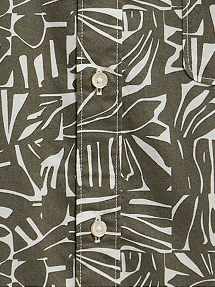 Barbour® Green Orton Printed Short  Sleeve Summmer Shirt - Image 6 of 6