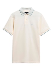 Barbour® White Denwick Tipped Tailored Polo Shirt - Image 7 of 8