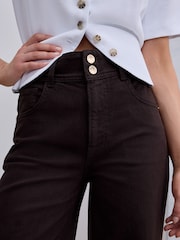 بني - جينز بقصّة رِجل واسعة قابلة للتمدد بخصر مرتفع - صورة 7 من 7