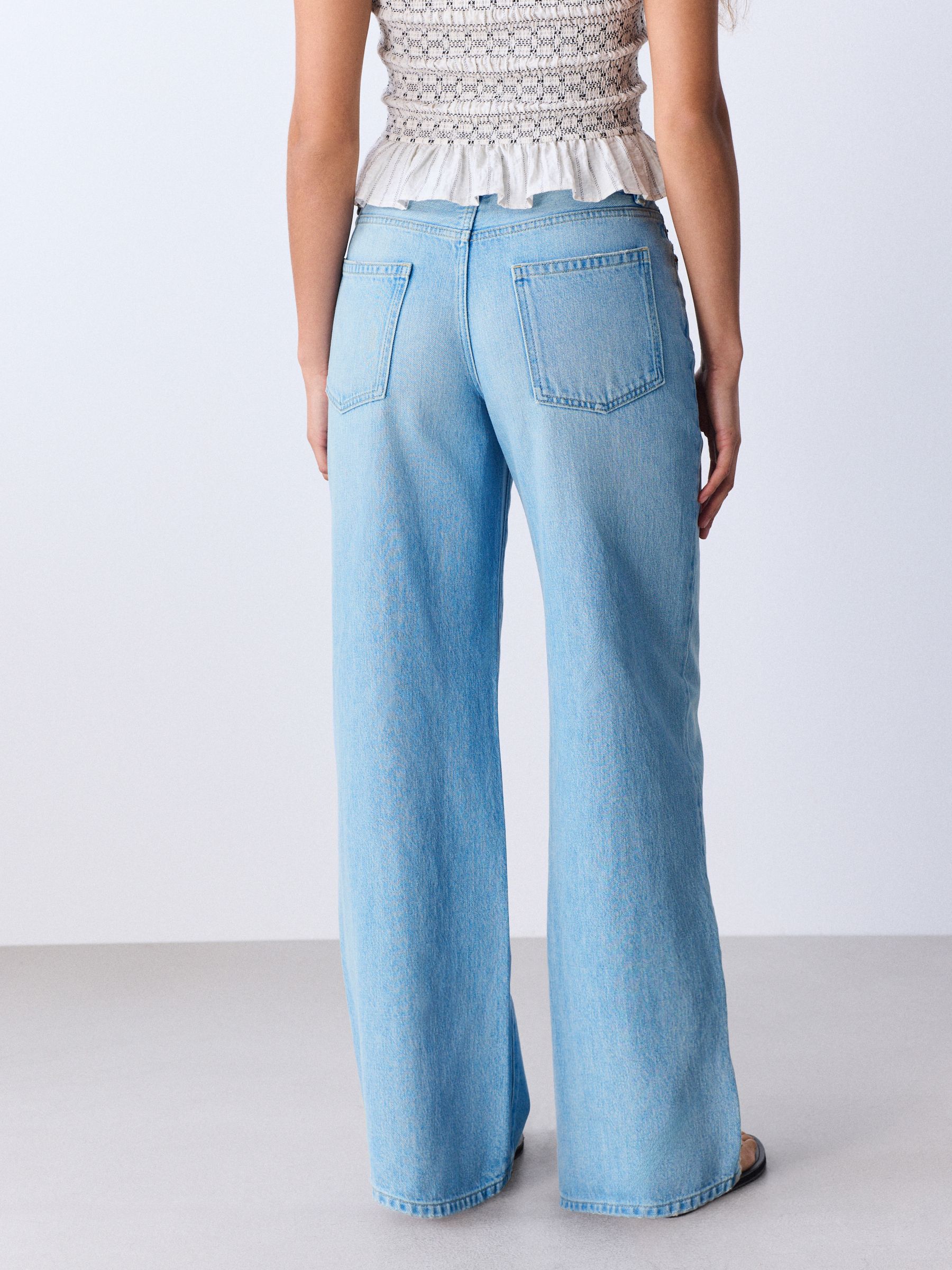 Buy Light Blue Authentic High Rise City Wide Leg Jeans from Next USA