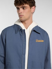 Dickies Blue Wellsville Zip Through Back Graphic Painter Jacket - Image 4 of 9