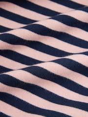 Pink/Blue Stripe Boxy Elbow Sleeve Crew Neck T-Shirt - Image 5 of 6