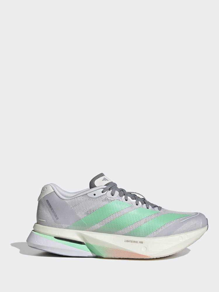 adidas Grey Adizero Boston Trainers - Image 2 of 9 adidas Grey Adizero Boston Trainers - Image 2 of 9