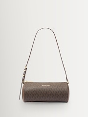 Michael Kors Brown/Acorn Izzy Small Barrel Pouchette Bag - Image 2 of 3
