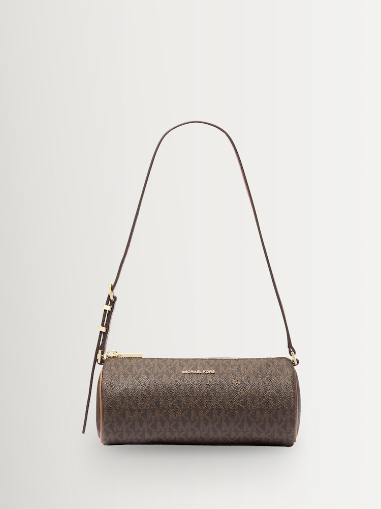 Michael Kors Brown/Acorn Izzy Small Barrel Pouchette Bag - Image 2 of 3