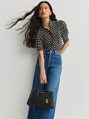 Michael Kors Black Laila Small Satchel Bag - Image 4 of 7