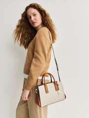 Michael Kors Vanilla/Acorn Laila Small Satchel Bag - Image 6 of 8