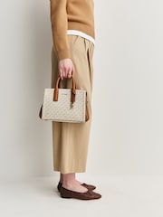 Michael Kors Vanilla/Acorn Laila Small Satchel Bag - Image 7 of 8