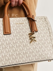 Michael Kors Vanilla/Acorn Laila Small Satchel Bag - Image 8 of 8