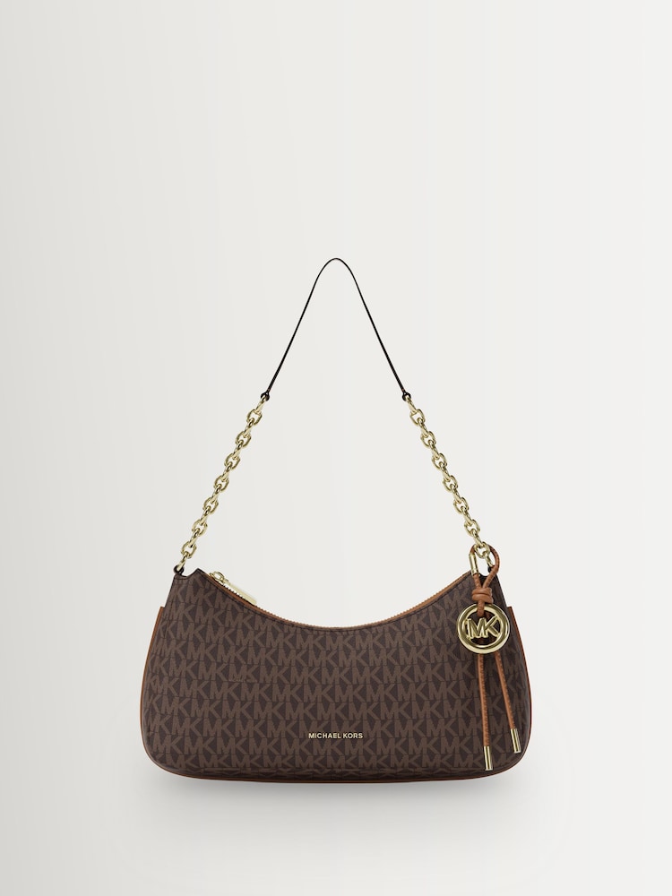 Michael Kors Brown/Acorn Nolita Medium Chain Pouchette Bag - Image 1 of 4 Michael Kors Brown/Acorn Nolita Medium Chain Pouchette Bag - Image 1 of 4
