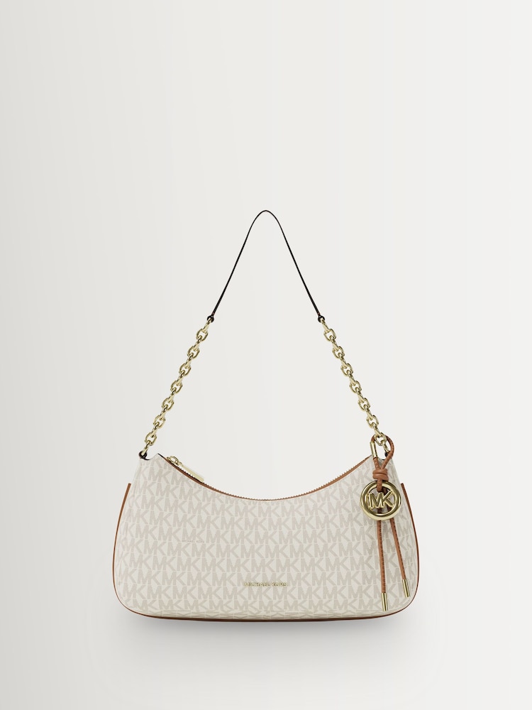 Michael Kors Vanilla/Acorn Nolita Medium Chain Pouchette Bag - Image 1 of 5