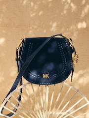 Michael Kors Dress Blues Josie Medium Saddle Flap Messenger Bag - Image 6 of 7