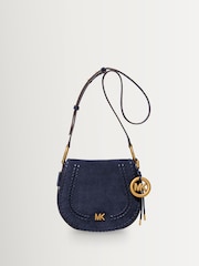Michael Kors Dress Blues Josie Medium Saddle Flap Messenger Bag - Image 7 of 7