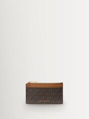 Michael Kors Brown/Acorn Jet Set Small Zip Key Card Case - Image 1 of 2