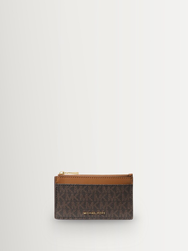Michael Kors Brown/Acorn Jet Set Small Zip Key Card Case - Image 1 of 2