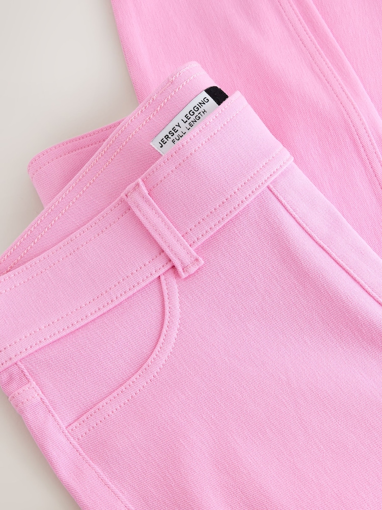Pink Jersey Denim Leggings - Image 8 of 8