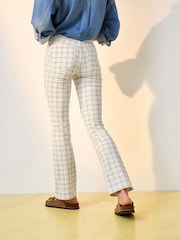 Ecru/Brown Checked Bootcut Leggings - Image 4 of 8