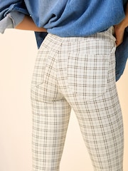 Ecru/Brown Checked Bootcut Leggings - Image 5 of 8