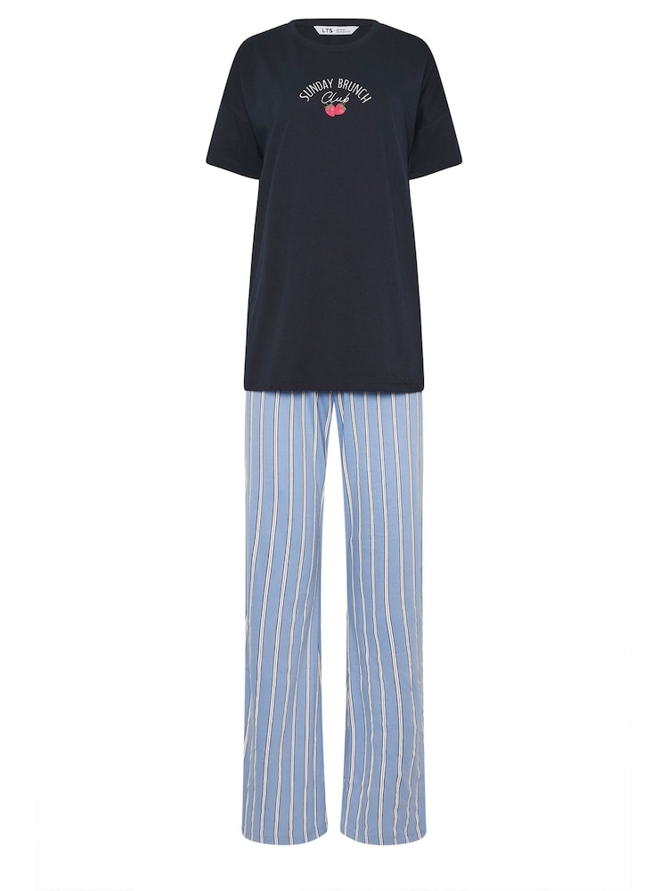 Long Tall Sally Blue Short Sleeve Wide Leg Pyjamas Set - Image 6 of 6 Long Tall Sally Blue Short Sleeve Wide Leg Pyjamas Set - Image 6 of 6