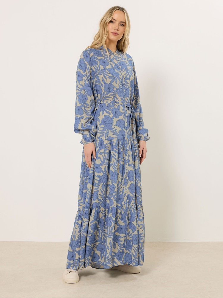 Long Tall Sally Cream Floral Tie Waist Maxi Dress - Image 2 of 5