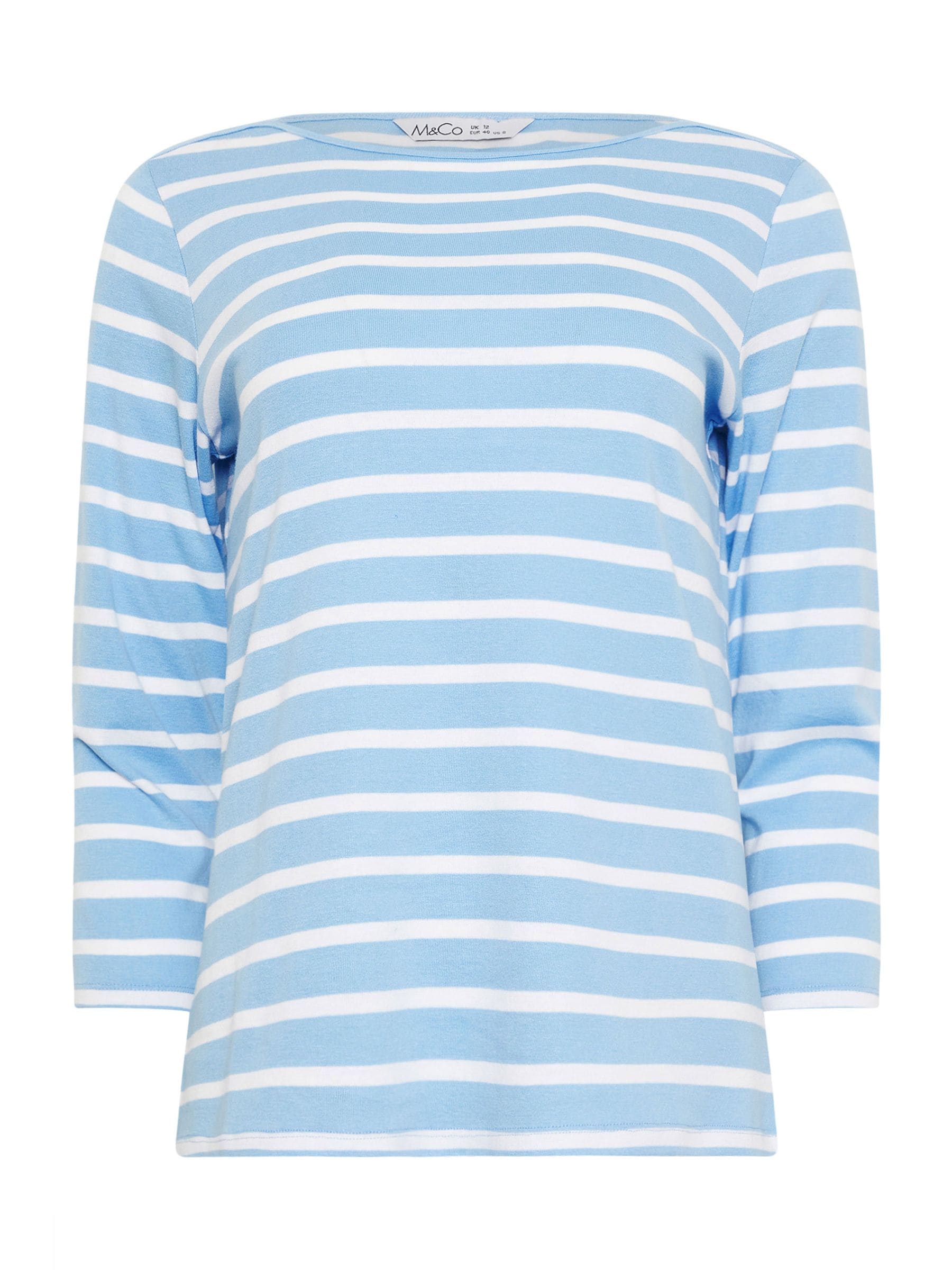 Buy M&Co White Stripe Slash Neck Tops 2 Pack from Next Romania