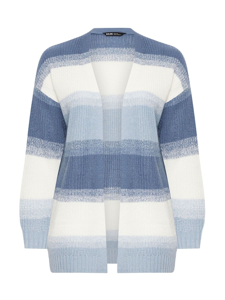 Yours Curve Blue Colourblock Midi Cardigan - Image 5 of 5 Yours Curve Blue Colourblock Midi Cardigan - Image 5 of 5