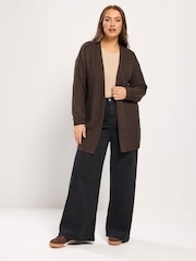 Yours Curve Brown Essential Knitted Cardigan - Image 3 of 5