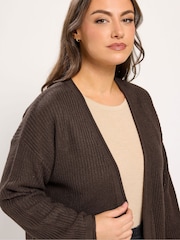 Yours Curve Brown Essential Knitted Cardigan - Image 4 of 5