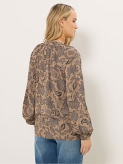 Long Tall Sally Natural Floral Placket Raglan Blouse - Image 3 of 5