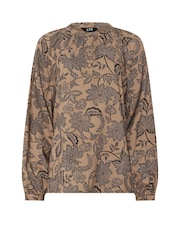 Long Tall Sally Natural Floral Placket Raglan Blouse - Image 5 of 5