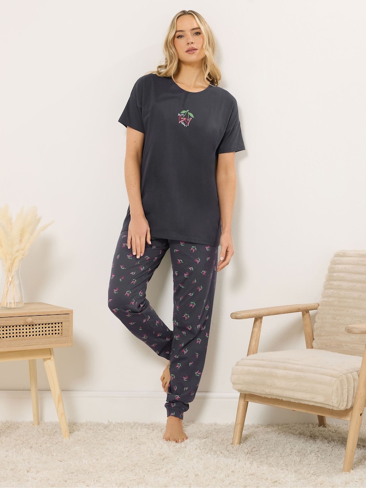 Long Tall Sally Blue Short Sleeve Cuffed Pyjamas Set - Image 1 of 5 Long Tall Sally Blue Short Sleeve Cuffed Pyjamas Set - Image 1 of 5
