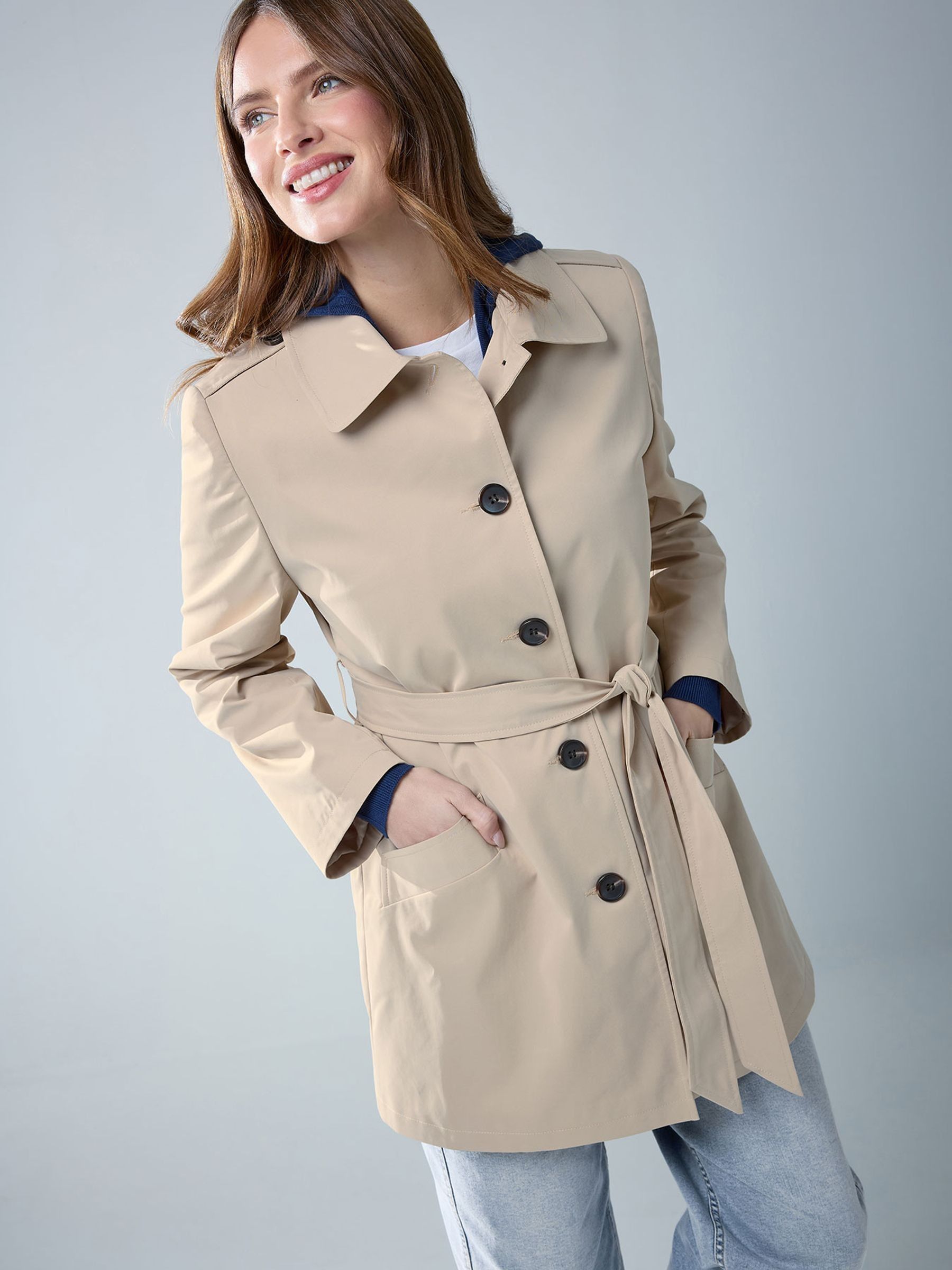 M & Co Women's Natural Short Belted Jacket - Image 1
