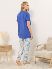 Long Tall Sally Light Blue Short Sleeve Cuffed Pyjamas Set - Image 3 of 5